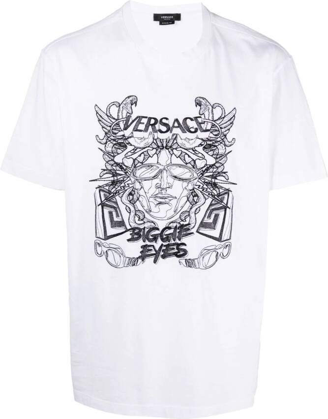 Versace T-shirt met Medusa print Wit