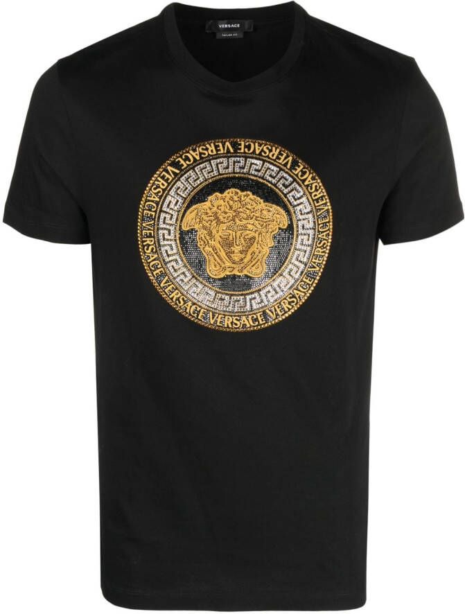 Versace T-shirt verfraaid met kristallen Zwart