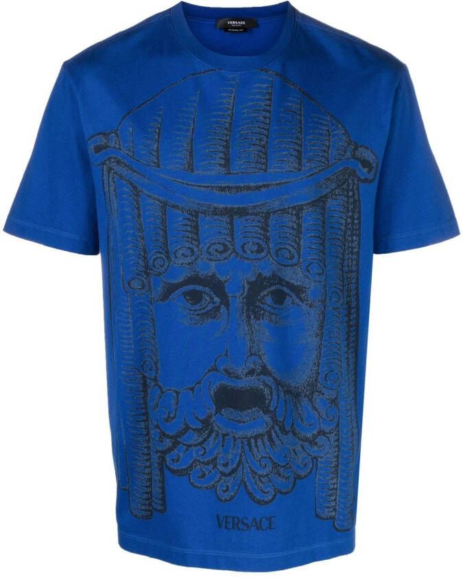 Versace T-shirt met print Blauw