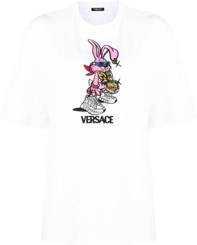 Versace T-shirt met print Wit