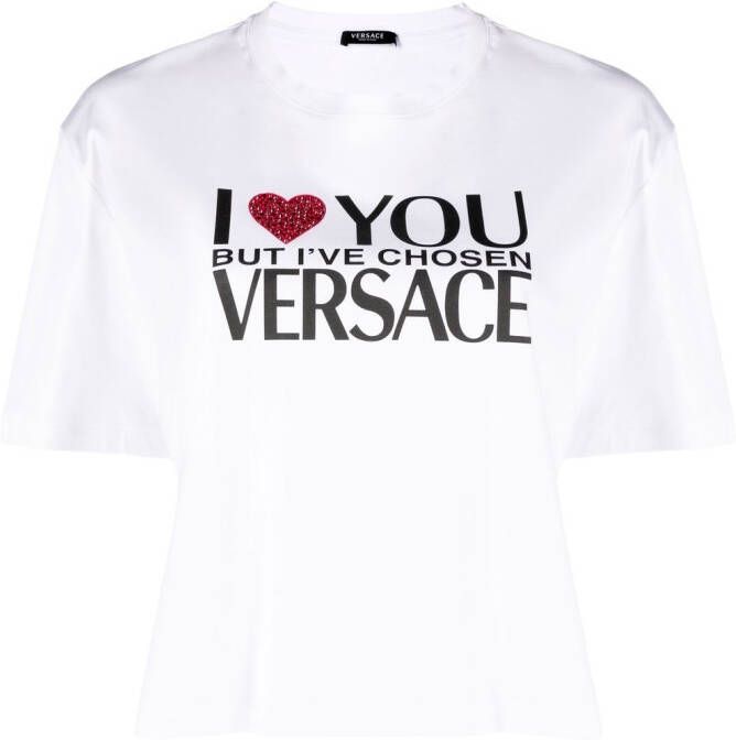 Versace T-shirt met tekst Wit