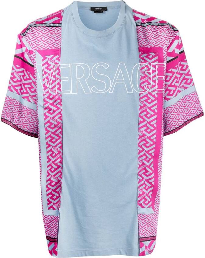 Versace T-shirt met vlakken Blauw