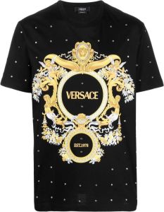 Versace T-shirt verfraaid met kristallen Zwart