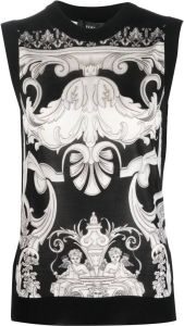 Versace Tanktop met barokprint Zwart