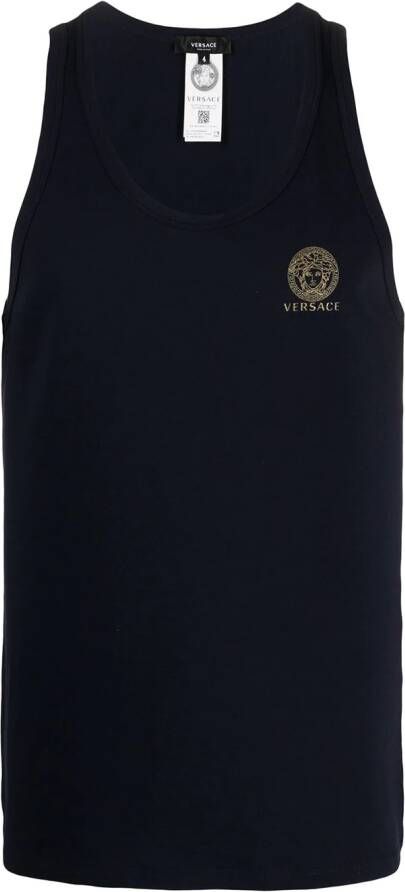 Versace Tanktop met logoprint Blauw