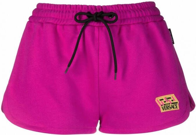 Versace Trainingsshorts met trekkoord dames acetaat katoen zijde 38 Roze
