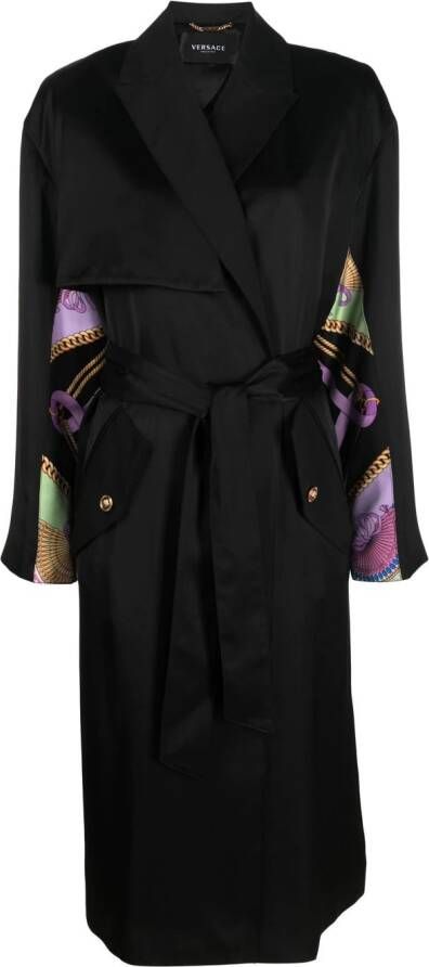 Versace Trenchcoat met print Zwart