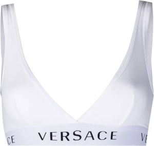 Versace Triangel-bh met logoband Wit