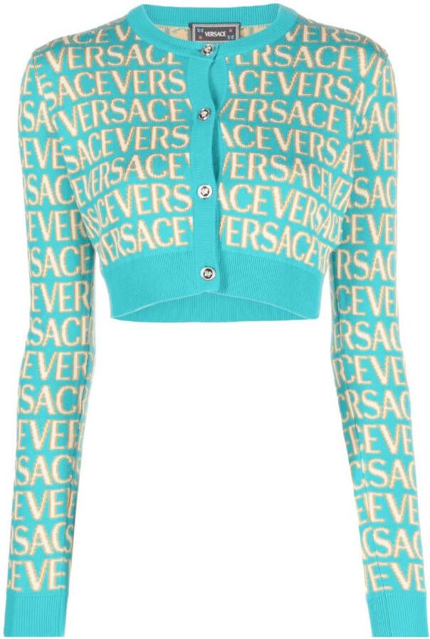 Versace Vest met logoprint Blauw