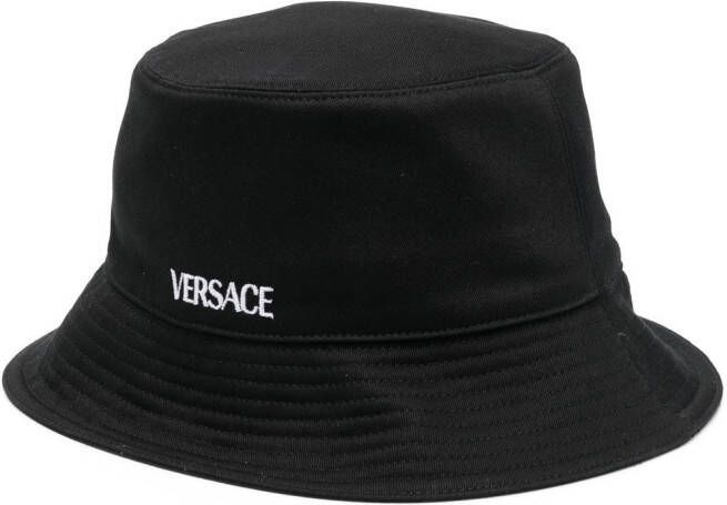 Versace Vissershoed met logoprint Zwart