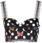Versace x Dua Lipa bikinitop met vlinderprint Zwart - Thumbnail 1