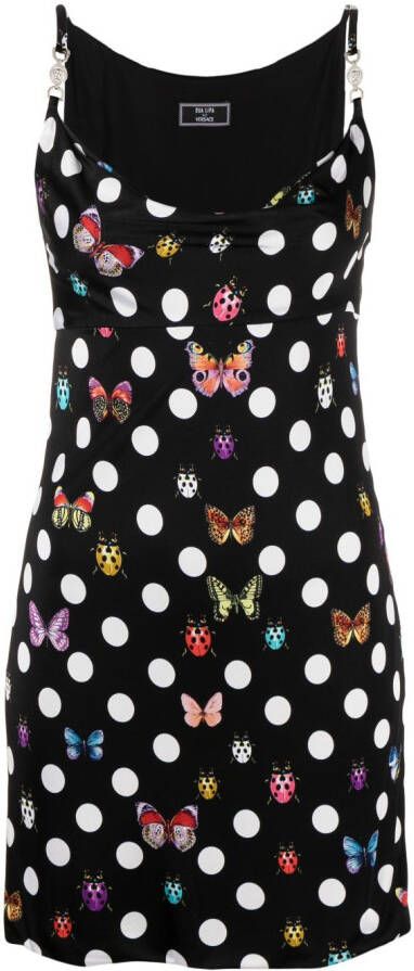 Versace x Dua Lipa mini-jurk met vlinders Zwart