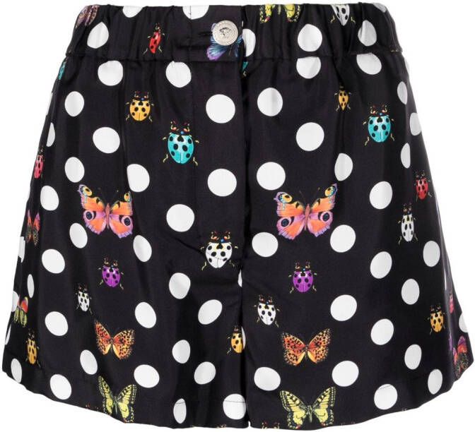 Versace Shorts met vlinderprint Zwart