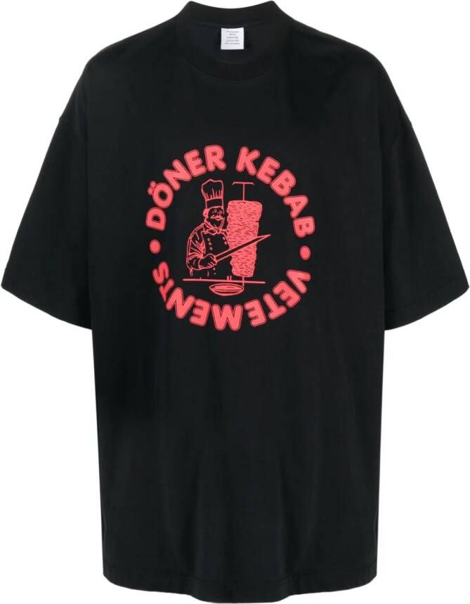 VETE TS Doner Kebab katoenen T-shirt Zwart
