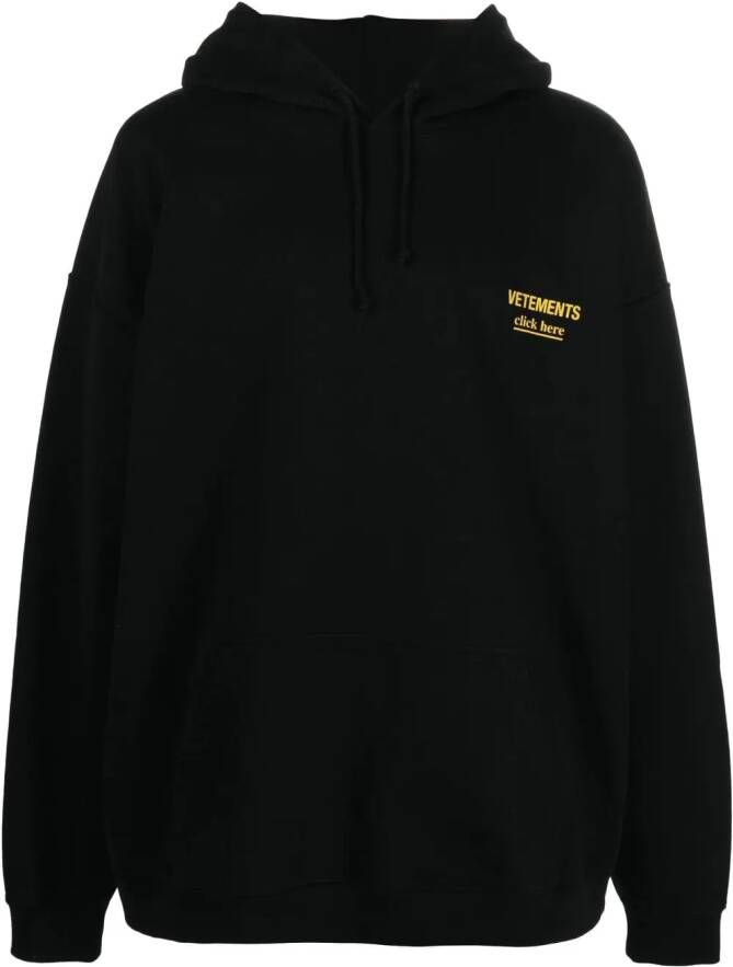 VETE TS Hoodie met geborduurd logo Zwart