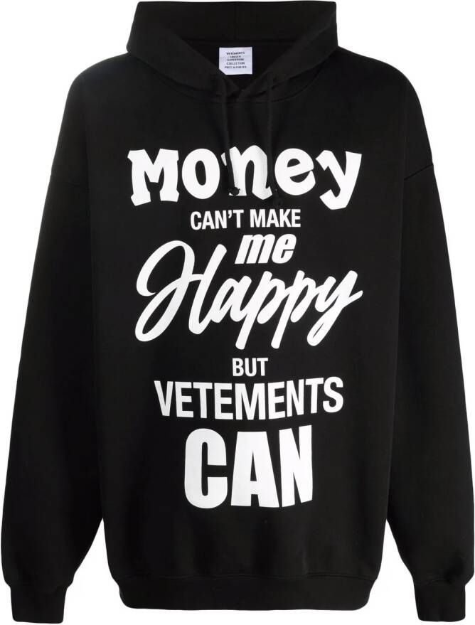 VETEMENTS Hoodie met print Zwart