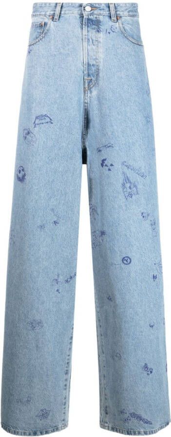 VETEMENTS Jeans met print Blauw