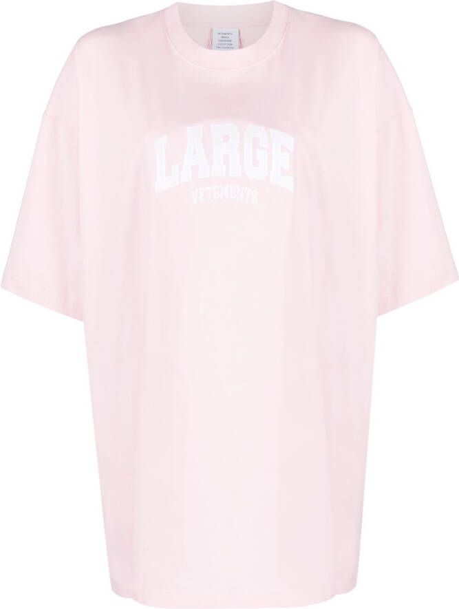 VETEMENTS T-shirt met print Roze