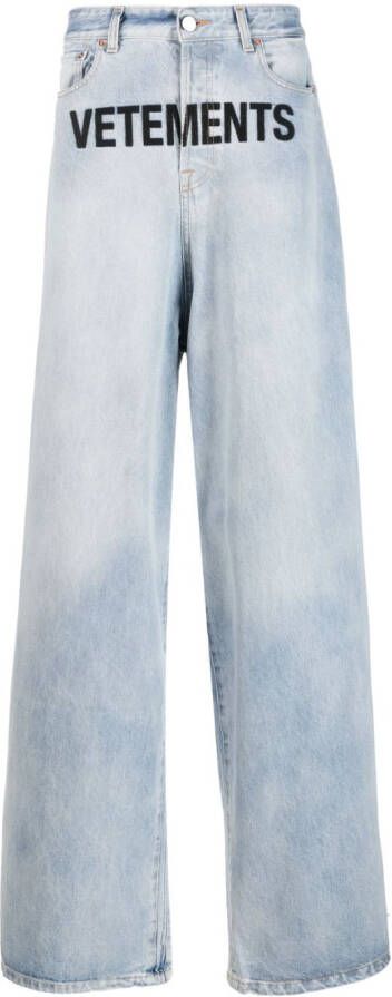 VETEMENTS Jeans met logoprint Blauw