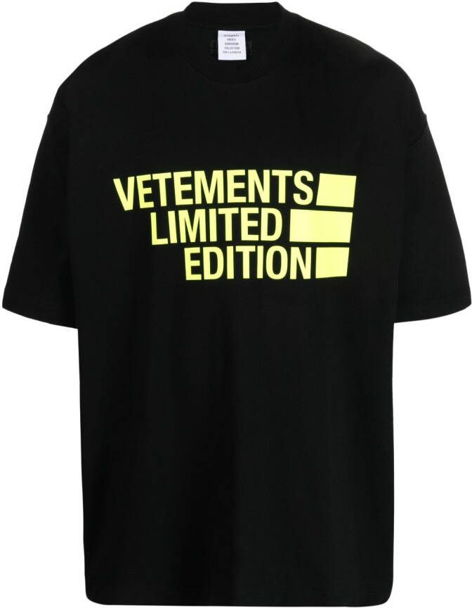 VETE TS T-shirt met logoprint Zwart