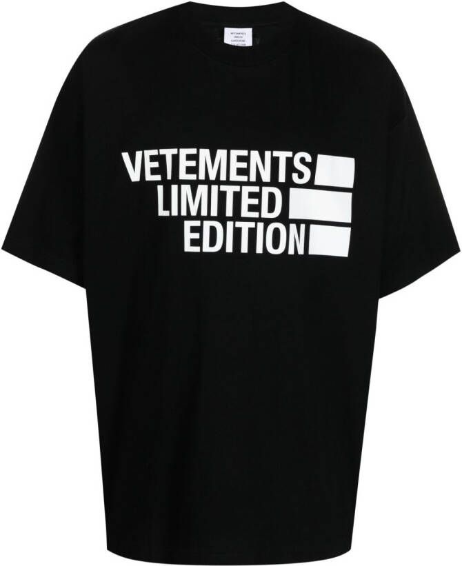 VETE TS T-shirt met logoprint Zwart