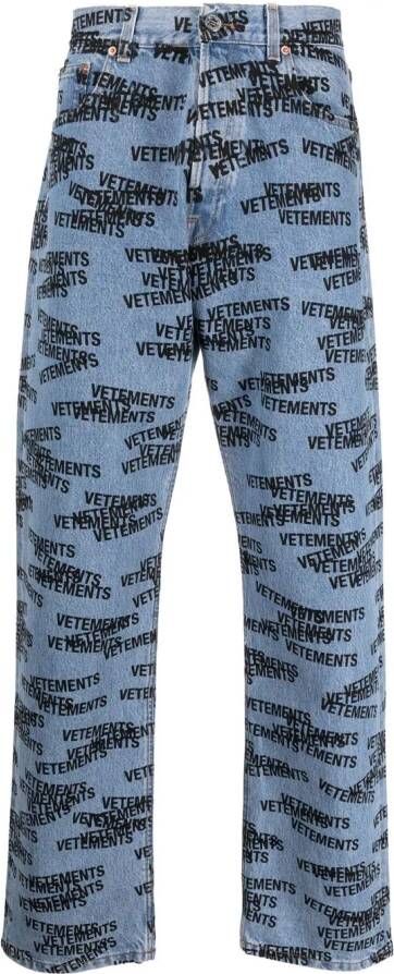 VETEMENTS Straight jeans Blauw