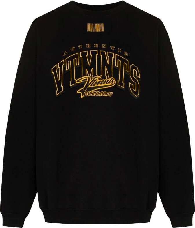 VTMNTS Sweater met geborduurd logo Zwart
