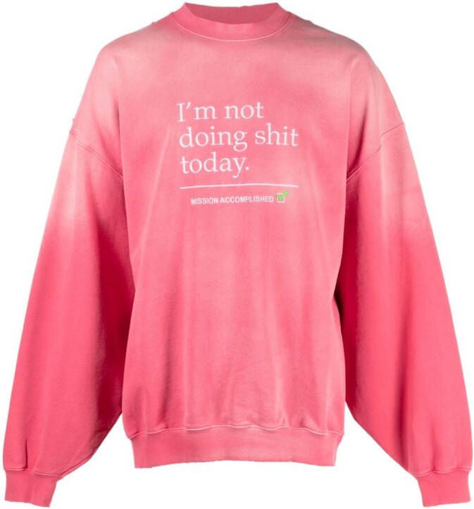 VETEMENTS Sweater met geborduurde tekst Roze