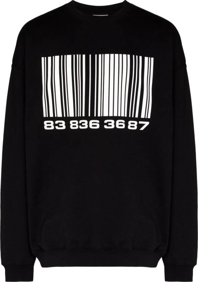 VTMNTS Sweater met print Zwart