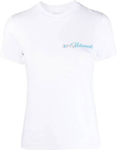 VETEMENTS T-shirt met geborduurd logo Wit