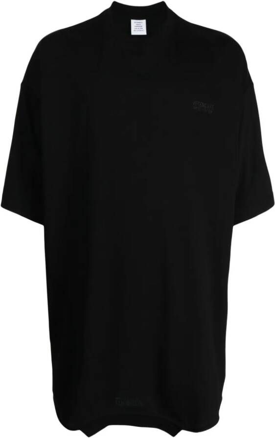 VETEMENTS T-shirt met geborduurd logo Zwart