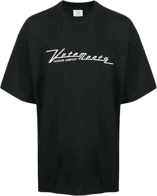 VETE TS T-shirt met geborduurd logo Zwart