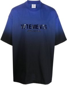 VETEMENTS T-shirt met logoprint Blauw