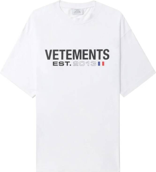 VETEMENTS T-shirt met logoprint WHITE