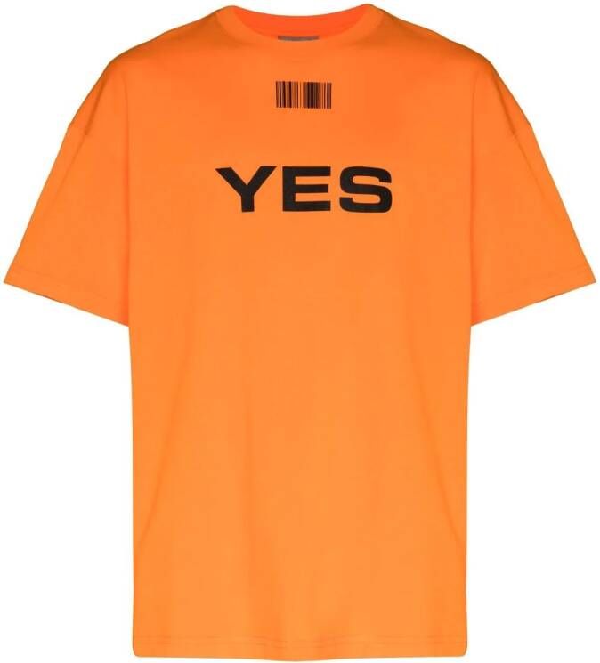 VTMNTS T-shirt met tekst Oranje