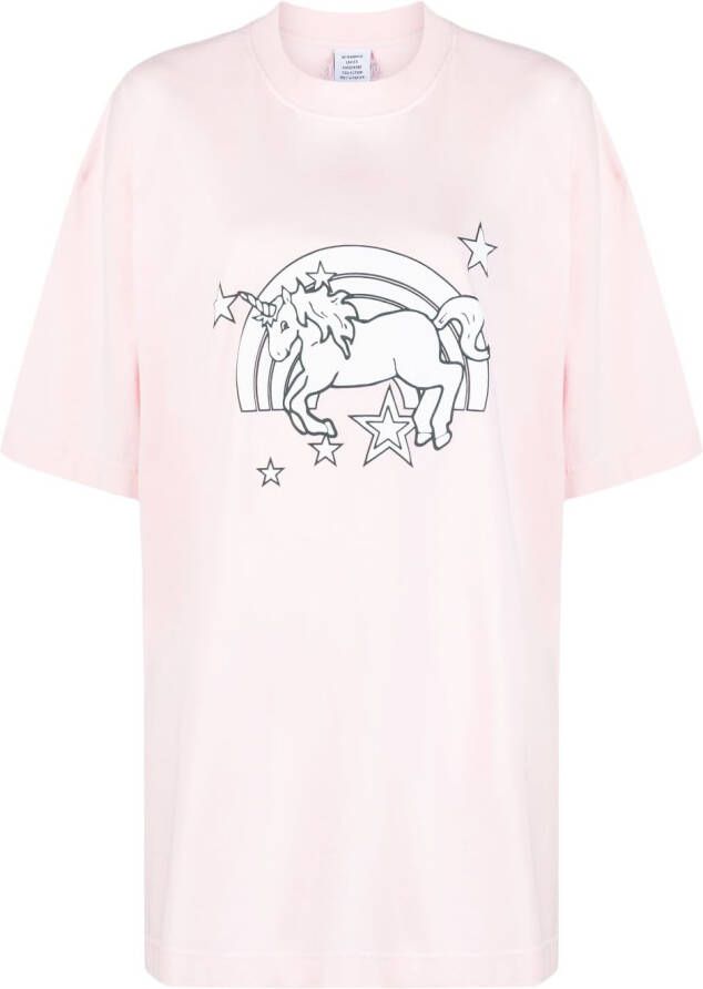 VETEMENTS Katoenen T-shirt Roze