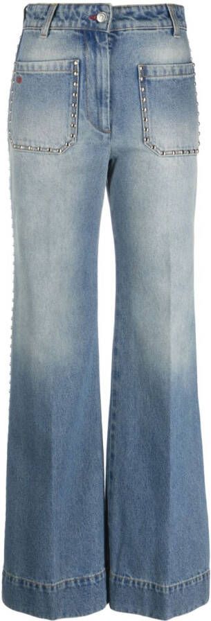 Victoria Beckham Jeans met studs Blauw