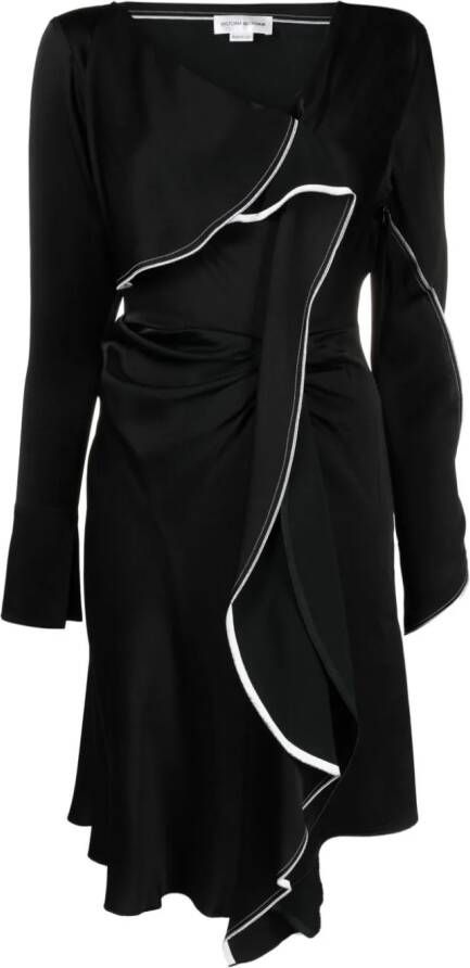 Victoria Beckham Asymmetrische midi-jurk Zwart