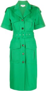 Victoria Beckham Midi-jurk met korte mouwen Groen
