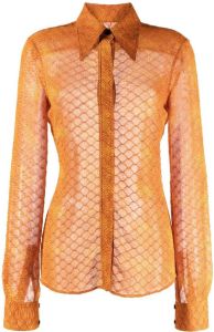 Victoria Beckham Blouse met slangenhuidprint Oranje