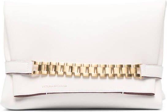 Victoria Beckham Clutch met kettingdetail Wit