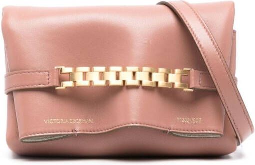 Victoria Beckham Chain leren crossbodytas Roze