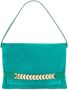 Victoria Beckham Chain Pouch suède schoudertas Groen - Thumbnail 1