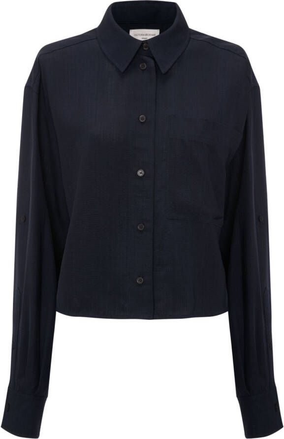 Victoria Beckham Cropped blouse Blauw
