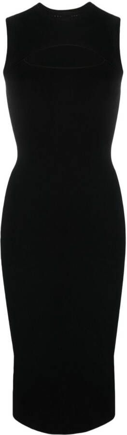 Victoria Beckham Uitgesneden midi-jurk Zwart