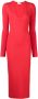 Victoria Beckham Midi-jurk met diepe V-hals Rood - Thumbnail 1