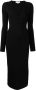 Victoria Beckham Midi-jurk met diepe V-hals Zwart - Thumbnail 1
