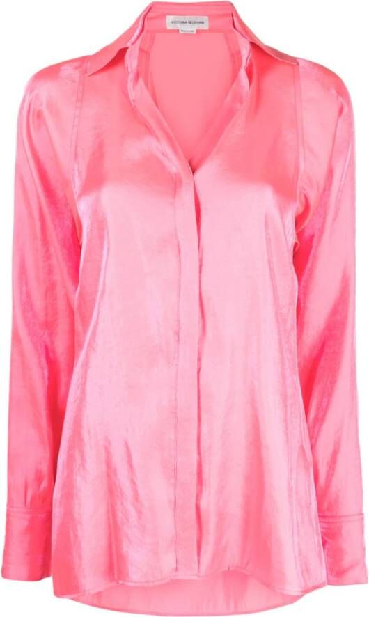 Victoria Beckham Gedrapeerde blouse Roze