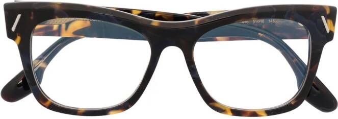 Victoria Beckham Eyewear Bril met schildpadschild design Bruin