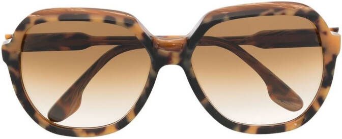 Victoria Beckham Eyewear Zonnebril met schildpadschild design Bruin